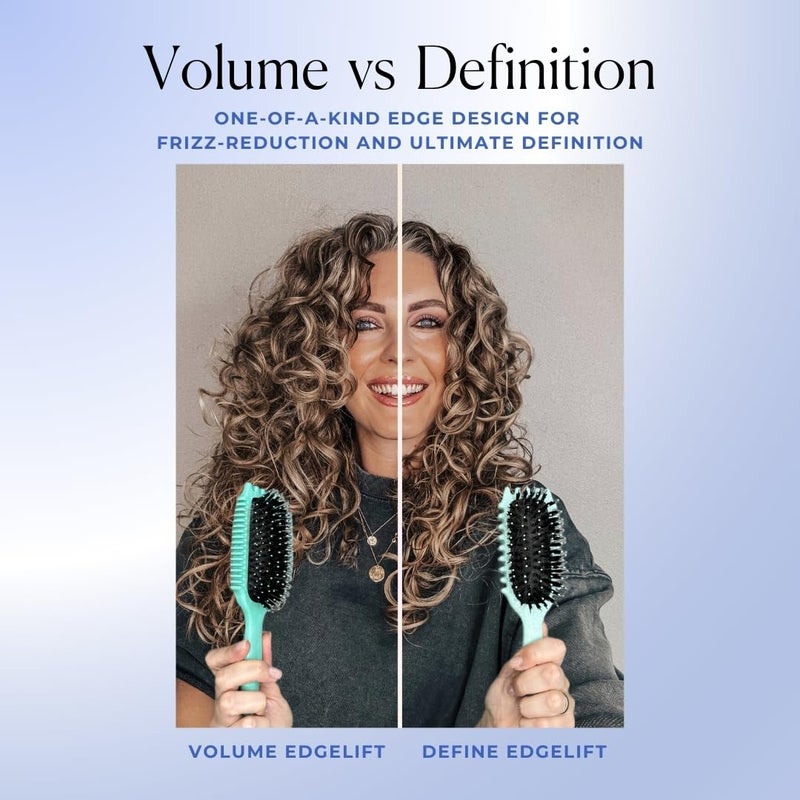 Bounce Curl فرشاة Volume EdgeLift، أداة 5 في 1 لتحديد وتكثيف التجاعيد، الأمواج واللفائف - زرقاء - Image 4